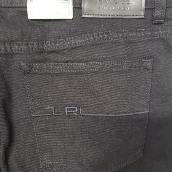 NWT Lauren Ralph Lauren Manhattan Black Classic Straight Leg Jean Size 10P - Picture 5 of 12